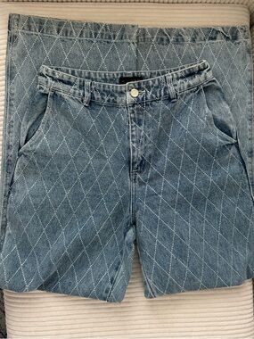 Diamond Stitch Light Blue Women's Jeans
